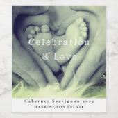 Célébration et amour Étiquettes de vin personnalis (Étiquettes simples)