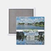 Celebration Florida Square Magnet 2 Photos Magneet (Voorkant / Achterkant)