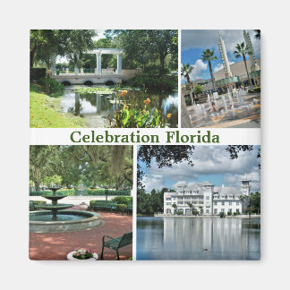Celebration Florida Square Magnet 4 Afbeeldingen Magneet