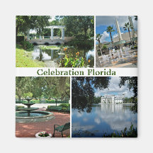 Celebration Florida Square Magnet 4 Afbeeldingen