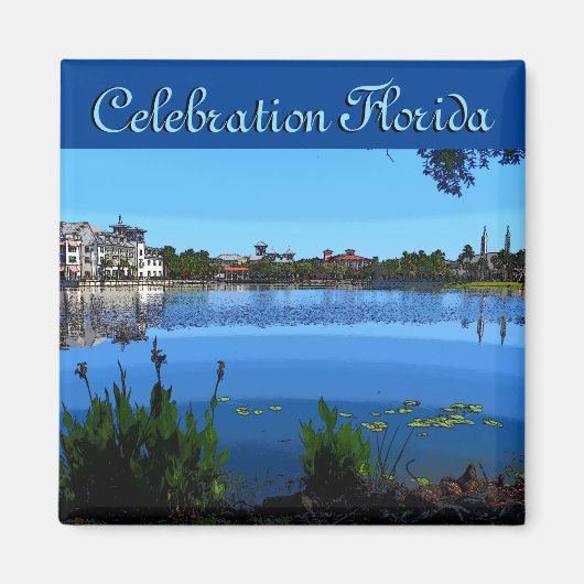 Celebration Florida Square magnet met Effects Magneet (Voorkant)