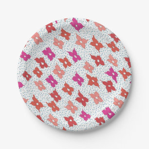 Celebration Flowers and Polka Dots Papieren Bordje