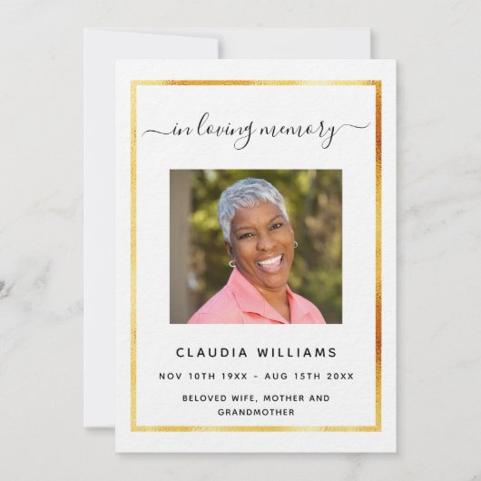 Célébration funéraire blanche du programme photo v (Devant)