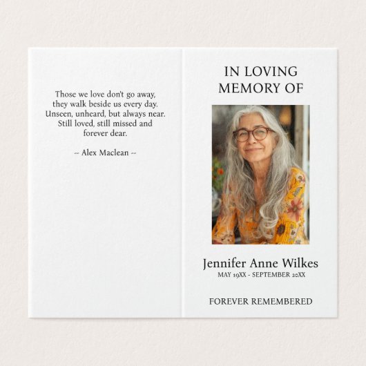 Célébration funéraire du Merci de vie (Outside Unfolded)