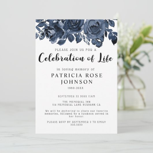 Célébration funéraire rose de la Faire-part de vie (Debout devant)