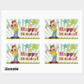 Celebration Happy Birthday Rechthoekige Sticker (Vel)
