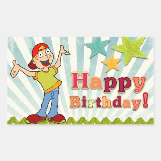 Celebration Happy Birthday Rechthoekige Sticker (Voorkant)