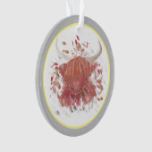 Celebration Highland Koe Happy Scottish Gray Ornam Ornament (voorkant)