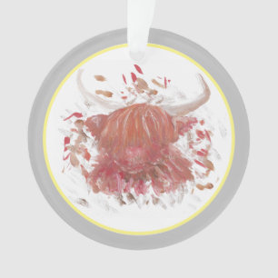 Celebration Highland Koe Happy Scottish Gray Ornam Ornament