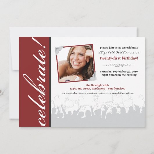 Célébration ! Invitation à la fête d'anniversaire (Devant)