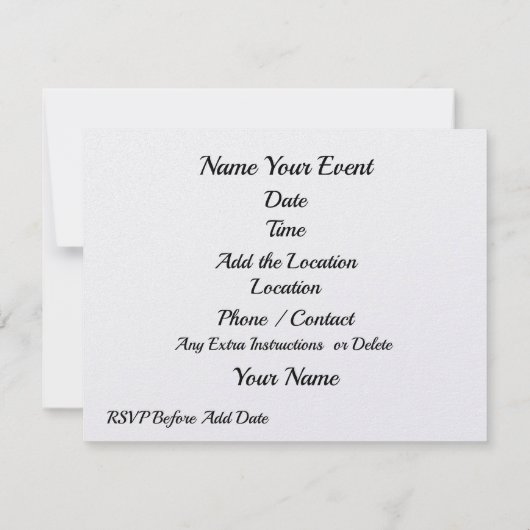 Celebration Invitation - Kies uw Papiervoorraad Kaart (Achterkant)