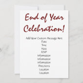 Célébration ! Invitations de fin d'année Fleurs de (Dos)