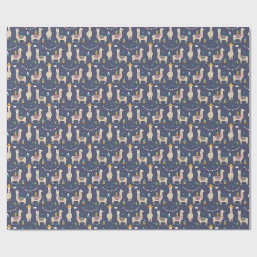 Celebration Llama Pattern Cadeaupapier (Vlak)