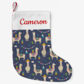 Celebration Llama Pattern Kleine Kerstsok (Voorkant)