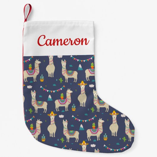 Celebration Llama Pattern Kleine Kerstsok (Voorkant)