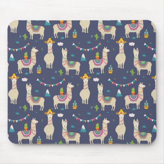 Celebration Llama Pattern Muismat (Voorkant)