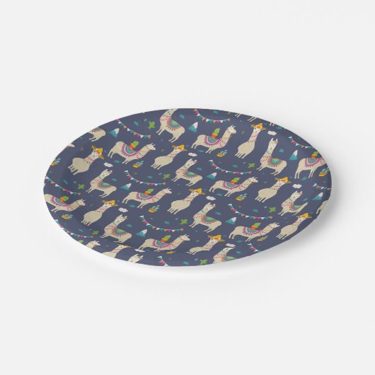 Celebration Llama Pattern Papieren Bordje (Gekanteld)