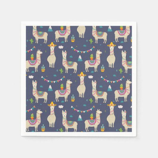 Celebration Llama Pattern Servet (Voorkant)