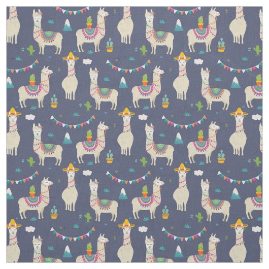 Celebration Llama Pattern Stof (Swatch)