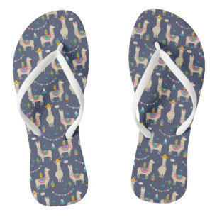 Celebration Llama Pattern Teenslippers