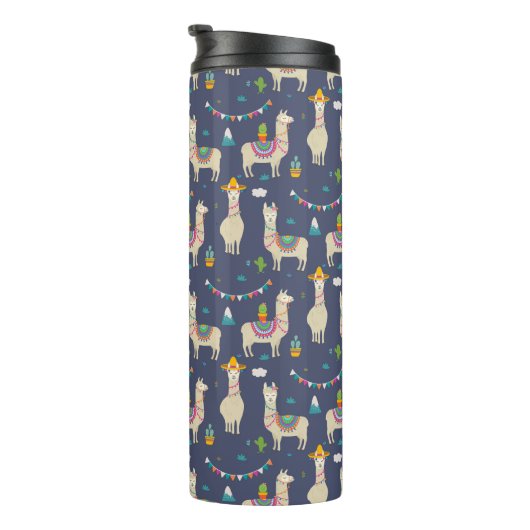 Celebration Llama Pattern Thermosbeker (Geroteerd rechts)