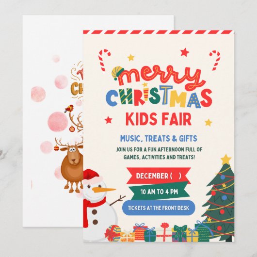 "Célébration magique : Carte d'invitation de Noël (Devant / Derrière)