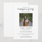 Célébration minimale de la vie Invitation avec pho (Devant / Derrière)