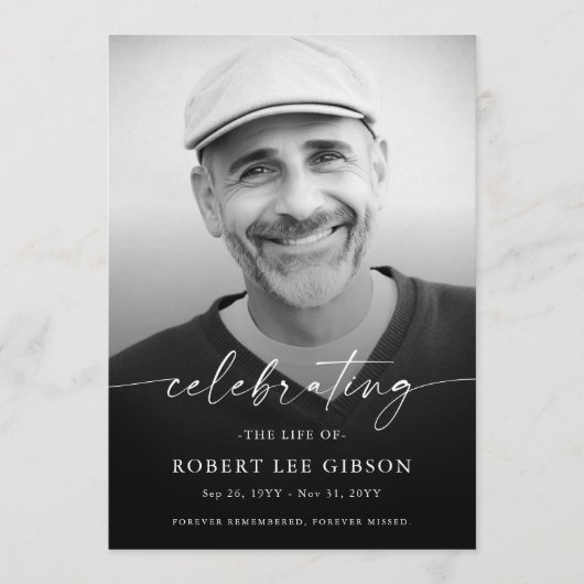 Célébration minimale de la vie Programme funéraire (Devant)