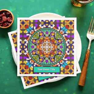 Celebration Mosaic Pattern - Add Event to Colorful Servet