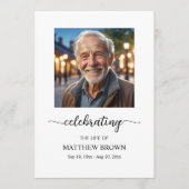 Celebration of Life 1 Photo Memorial Funeral Programma (Voorkant)