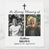 Celebration Of Life 2 Photos Funeral White Wijn Etiket (Enkel label)