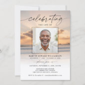Celebration of Life Beach Sunset Photo Invitation (Devant)