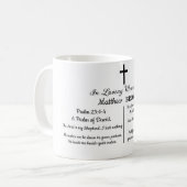 Celebration Of Life Bible Verse Funeral Keepsake Koffiemok (Voorkant links)