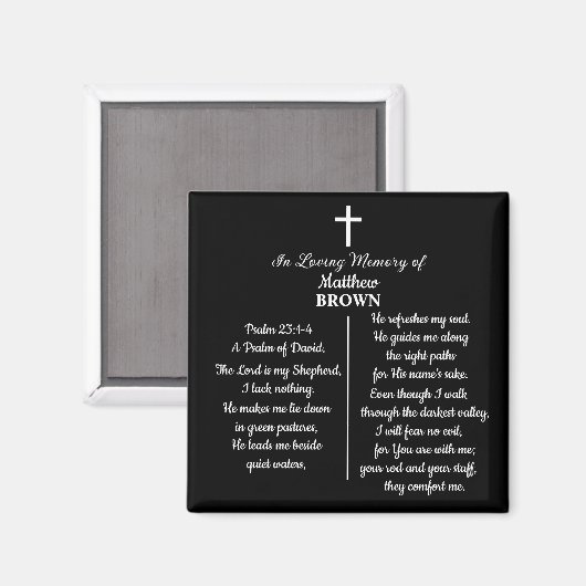 Celebration Of Life Bible Verse Funeral Keepsake Magneet (Voorkant / Achterkant)