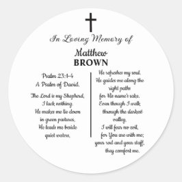 Celebration Of Life Bible Verse Funeral Ronde Sticker