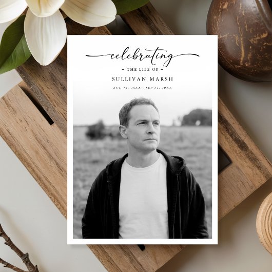 Celebration Of life Elegant Memorial Photo Funeral Programma