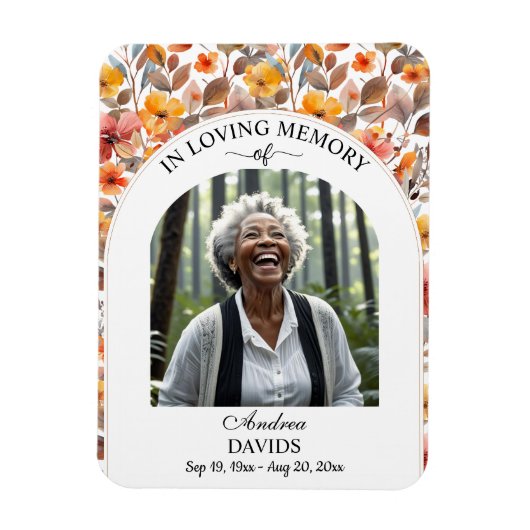 Celebration Of Life Floral Funeral Keepsake Magneet (Verticaal)