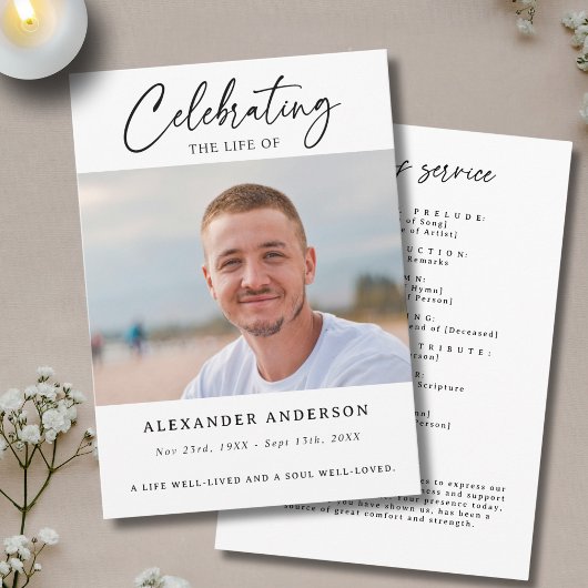 Celebration of Life Funeral Photo Memorial Programma