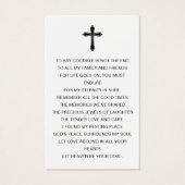 Celebration Of Life Funeral Photo Prayer Cards (Dos)