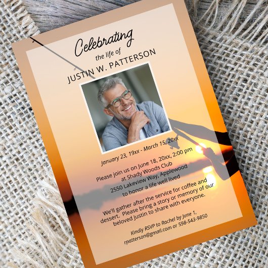 Celebration of Life Gevist Foto Begrafenis Kaart