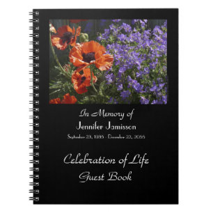 Celebration of Life Guest Book, Orange Poppies Notitieboek