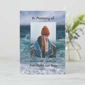 Celebration of Life Invite Ocean Sea Beach Kaart (Staand voorkant)