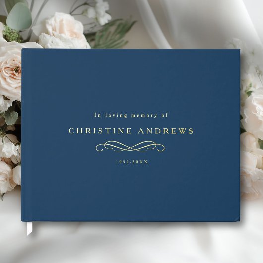 Celebration of Life Memorial–Elegant Minimal Blue