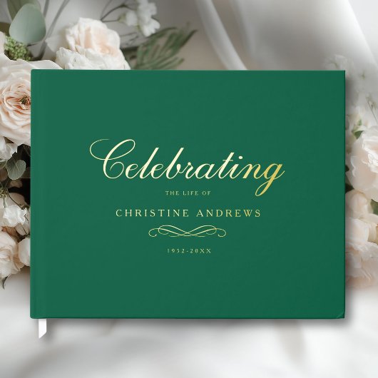 Celebration of Life Memorial–Elegant Minimal Green