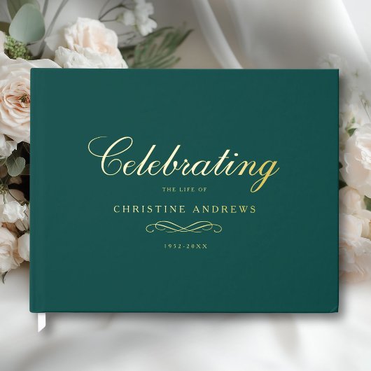 Celebration of Life Memorial–Elegant Minimal Teal