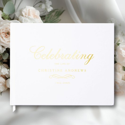Celebration of Life Memorial–Elegant Minimal White