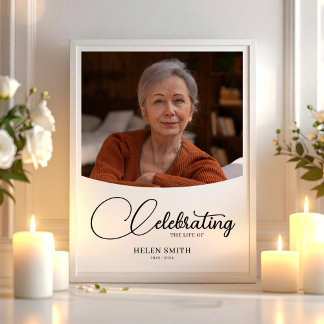 Celebration of Life - Minimalist Memorial Photo Poster