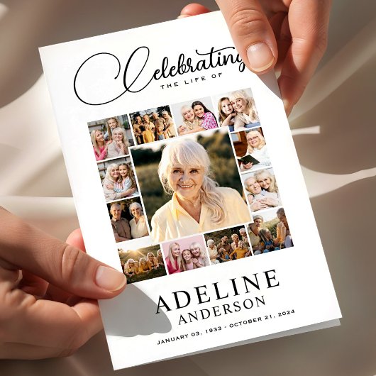 Celebration of Life Obituary Photo Bifold Funeral Flyer