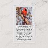 Celebration of Life Oil Cardinal Sympathy Card Visitekaartje (Voorkant)