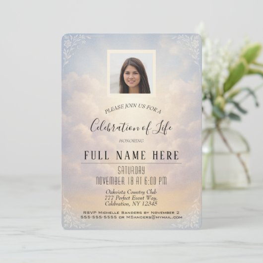 Celebration of Life - Peaceful Clouds Kaart (Staand voorkant)